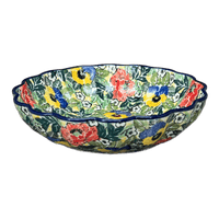 A picture of a Polish Pottery CA 7.5" Blossom Bowl (Tropical Love) | A249-U4705 as shown at PolishPotteryOutlet.com/products/7-5-blossom-bowl-tropical-love-a249-u4705