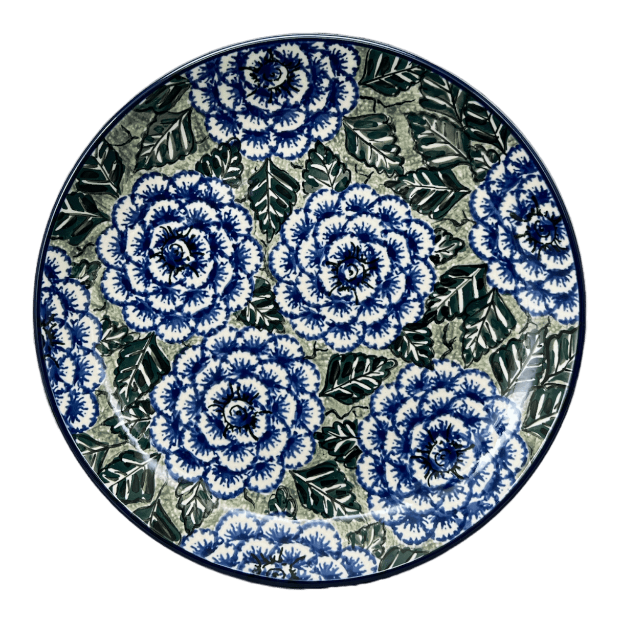 Plate, Round, Dinner, 10" in "Blue Dahlia" by Ceramika Artystyczna | A257-U1473