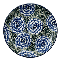 A picture of a Polish Pottery CA 10" Dinner Plate (Blue Dahlia) | A257-U1473 as shown at PolishPotteryOutlet.com/products/10-round-dinner-plate-blue-dahlia-a257-u1473
