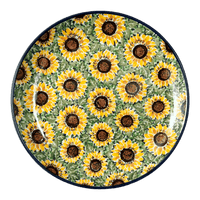 A picture of a Polish Pottery CA 10" Dinner Plate (Sunflower Fields) | A257-U4737 as shown at PolishPotteryOutlet.com/products/10-dinner-plate-sunflower-fields-a257-u4737