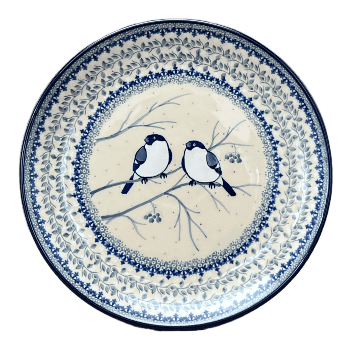Plate, Round, Dinner, 10" in "Bullfinch on Blue" by Ceramika Artystyczna | A257-U4830