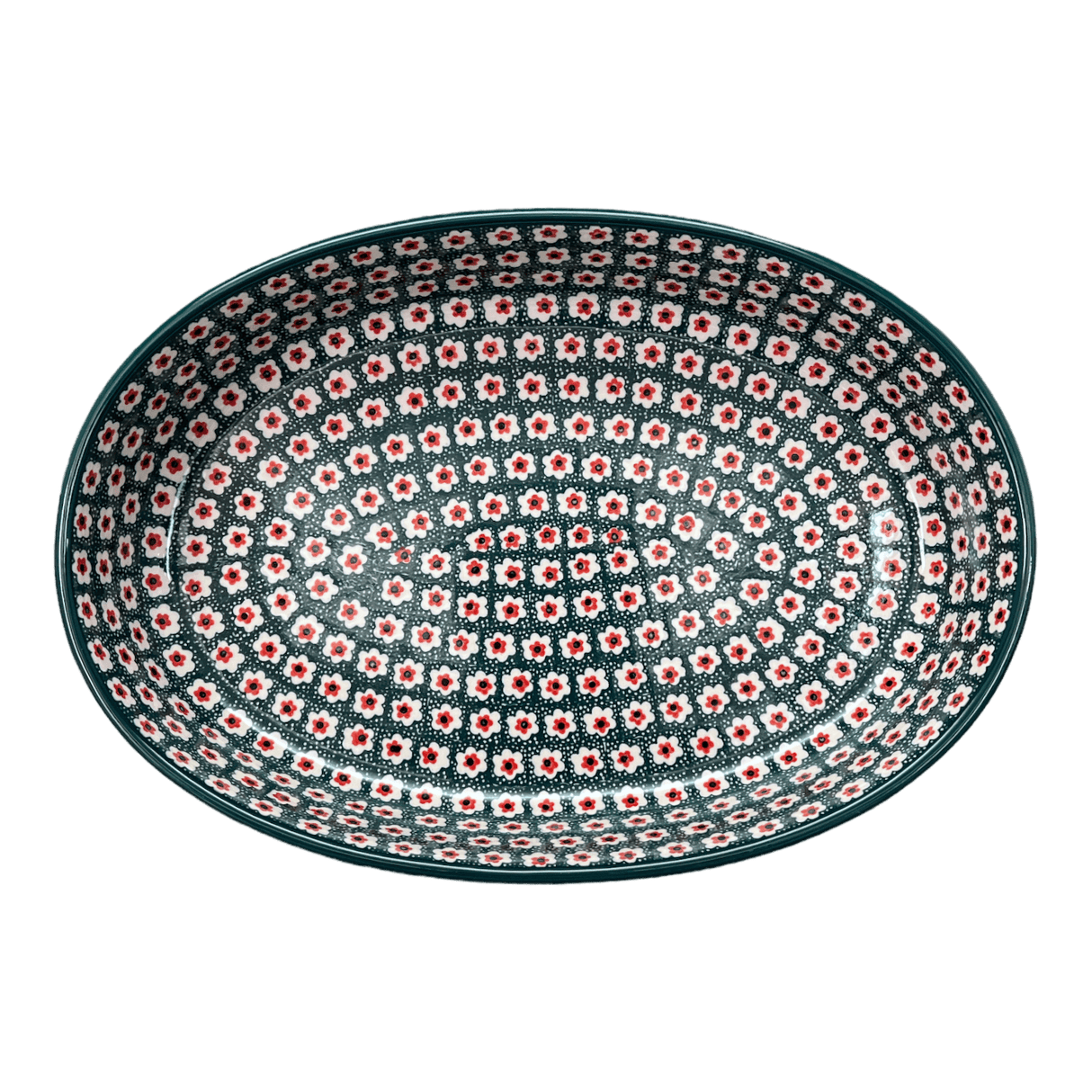 Baker, Oval, 13.75" x 9.25" in "Riot Daffodils" by Ceramika Artystyczna | A296-1174Q