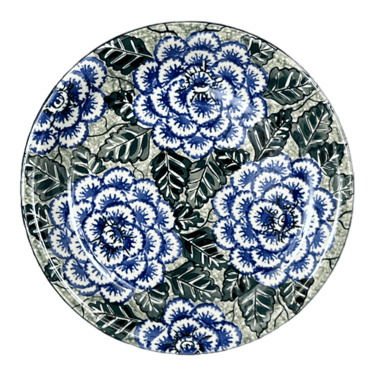 Plate, Round, Salad, 8" in "Blue Dahlia" by Ceramika Artystyczna | A337-U1473