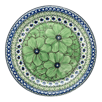 A picture of a Polish Pottery CA 8" Salad Plate (Green Goddess) | A337-U408A as shown at PolishPotteryOutlet.com/products/8-round-salad-plate-green-goddess-a337-u408a