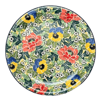 A picture of a Polish Pottery CA 8" Salad Plate (Tropical Love) | A337-U4705 as shown at PolishPotteryOutlet.com/products/8-round-salad-plate-tropical-love-a337-u4705