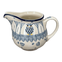 A picture of a Polish Pottery CA 10 oz. Creamer (Lone Owl) | A341-U4872 as shown at PolishPotteryOutlet.com/products/10-oz-creamer-lone-owl-a341-u4872