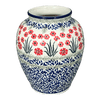 Polish Pottery CA 6.5" Tall Vase (Red Aster) | A345-1435X at PolishPotteryOutlet.com