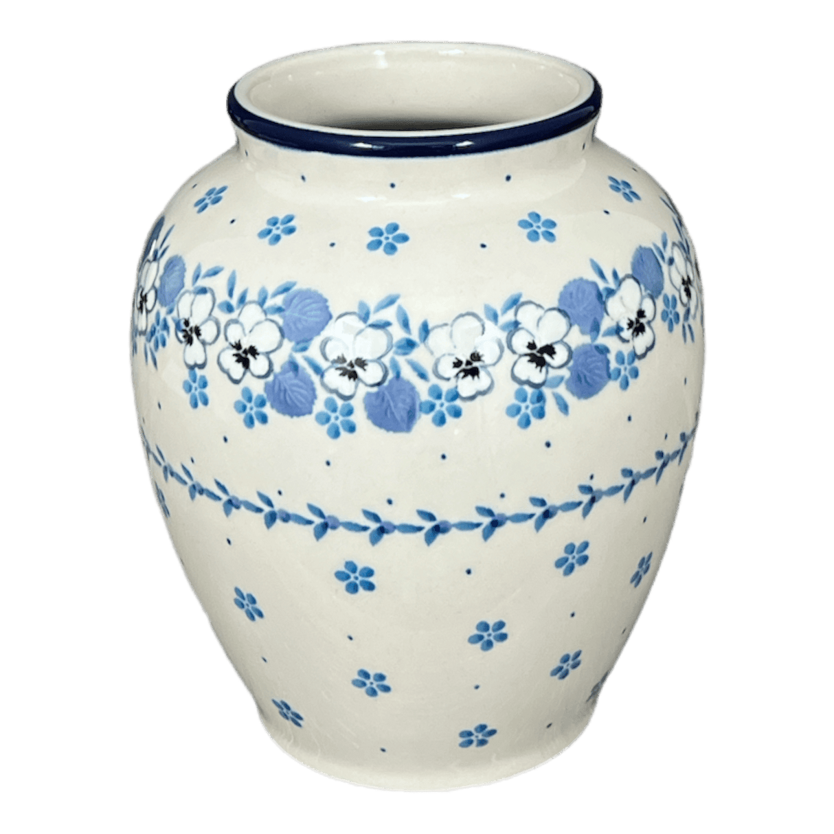 Vase, Tall, 6.5" in "Pansy Blues" by Ceramika Artystyczna | A345-2346X
