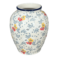 A picture of a Polish Pottery CA 6.5" Tall Vase (Soft Bouquet) | A345-2378X as shown at PolishPotteryOutlet.com/products/6-5-tall-vase-soft-bouquet-a345-2378x
