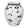 Polish Pottery CA 6.5" Tall Vase (Cowabunga - Blue Rim) | A345-2417X at PolishPotteryOutlet.com