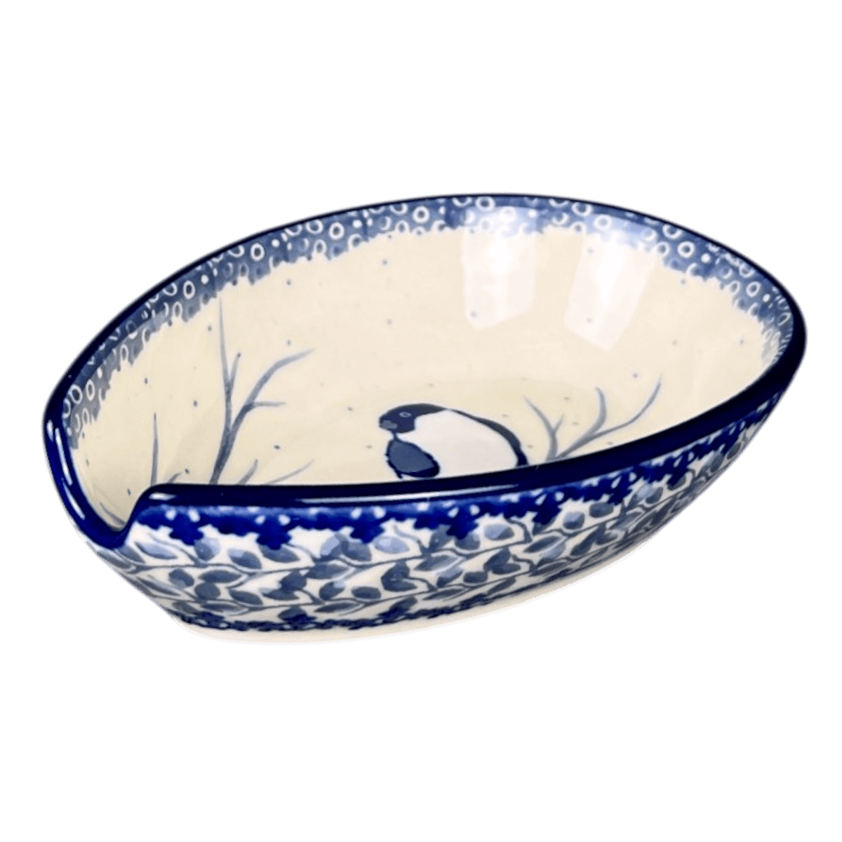 Spoon Rest, 3.25" in "Bullfinch on Blue" by Ceramika Artystyczna | A381-U4830