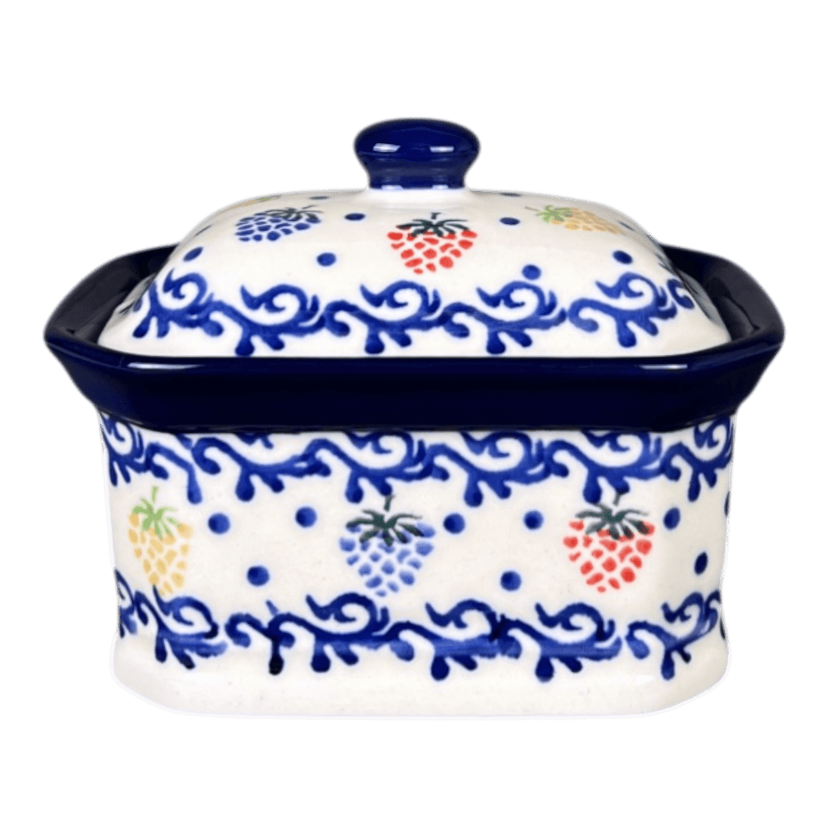 Canister, Rectangular, Small, 4.5" x 3.5" in "Mixed Berries" by Ceramika Artystyczna | A385-1449X