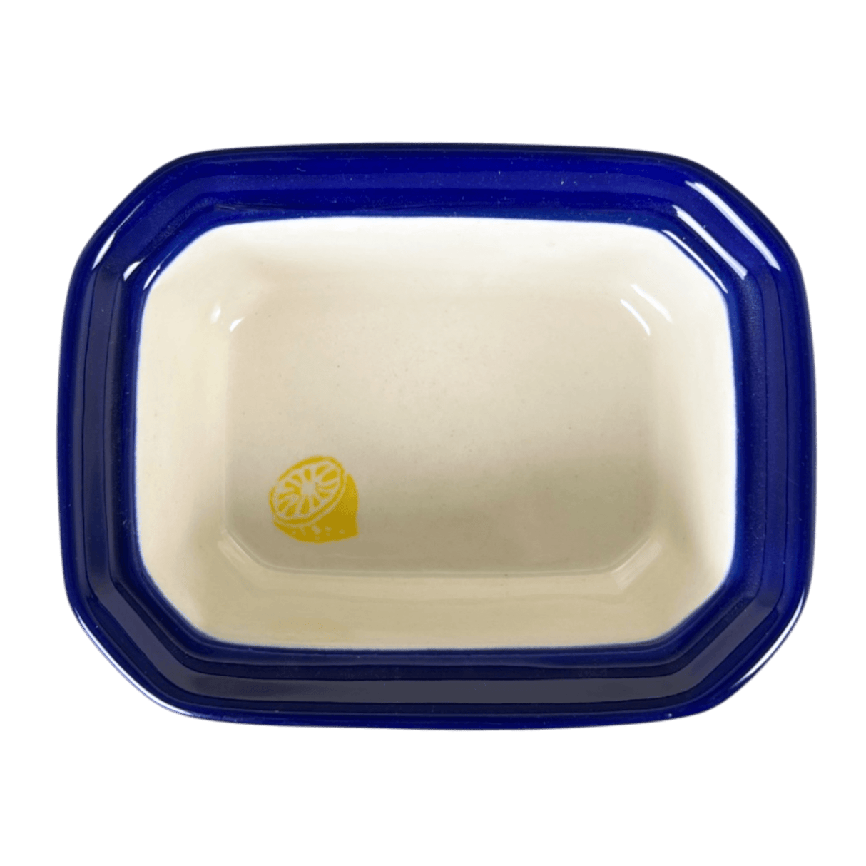 Canister, Rectangular, Small, 4.5" x 3.5" in "Lemons and Leaves" by Ceramika Artystyczna | A385-2749X