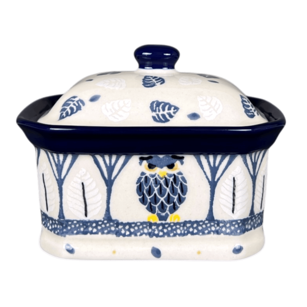 Canister, Rectangular, Small, 4.5" x 3.5" in "Lone Owl" by Ceramika Artystyczna | A385-3326X