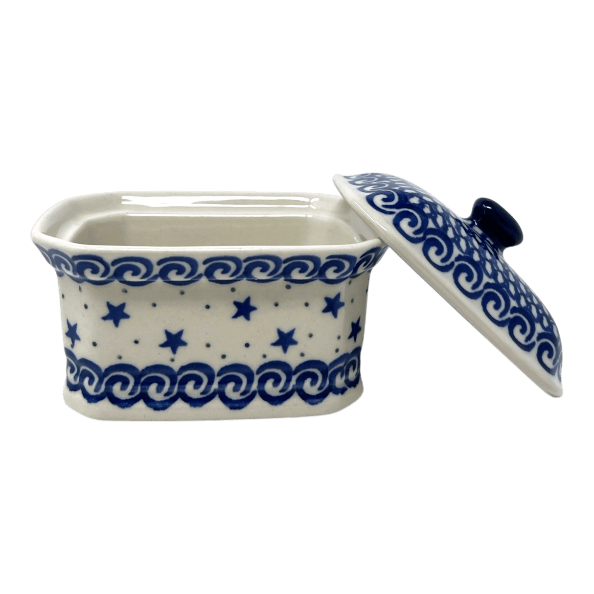 Canister, Rectangular, Small, 4.5" x 3.5" in "Starry Sea" by Ceramika Artystyczna | A385-454C