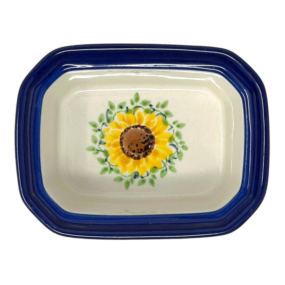 Canister, Rectangular, Small, 4.5" x 3.5" in "Sunflowers" by Ceramika Artystyczna | A385-U4739