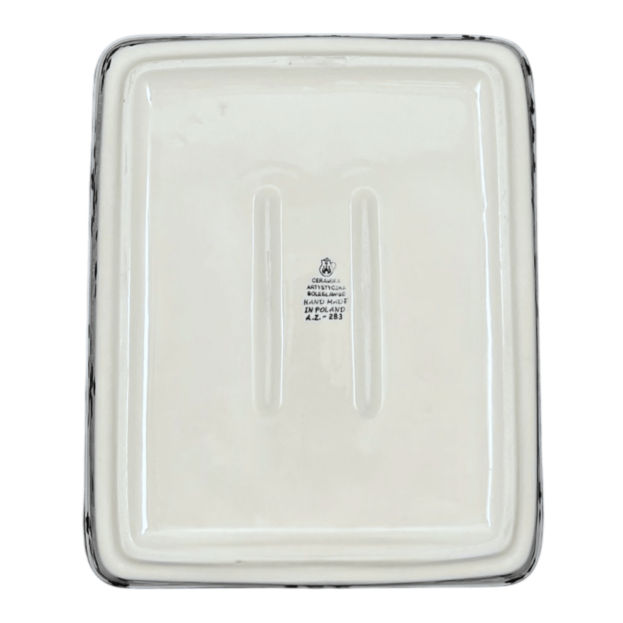 Baker, Lasagna Pan, 10.25" x 12.75" in "Cowabunga - Blue Rim" by Ceramika Artystyczna | A406-2417X