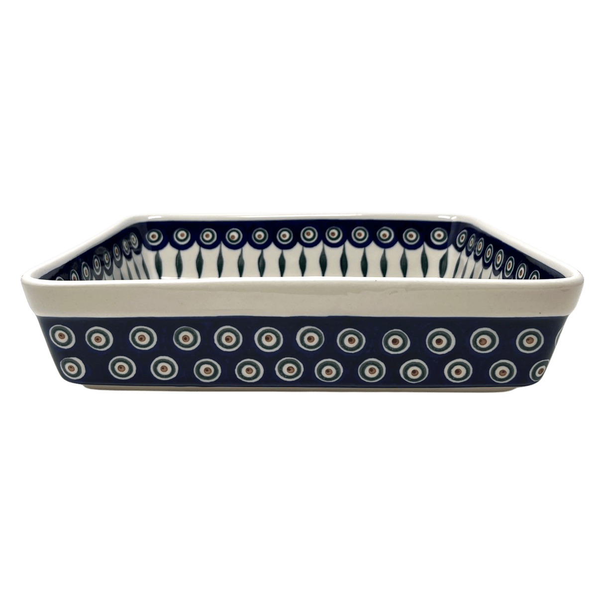Baker, Lasagna Pan, 10.25" x 12.75" in "Peacock" by Ceramika Artystyczna | A406-54