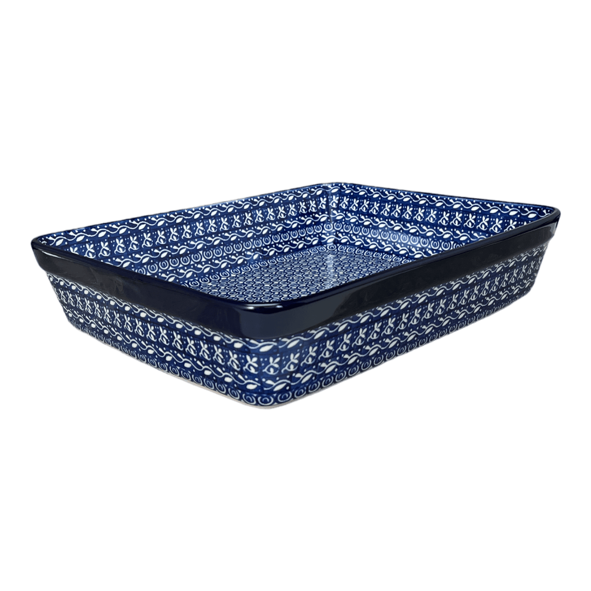 Baker, Lasagna Pan, 10.25" x 12.75" in "Wavy Blues" by Ceramika Artystyczna | A406-905X