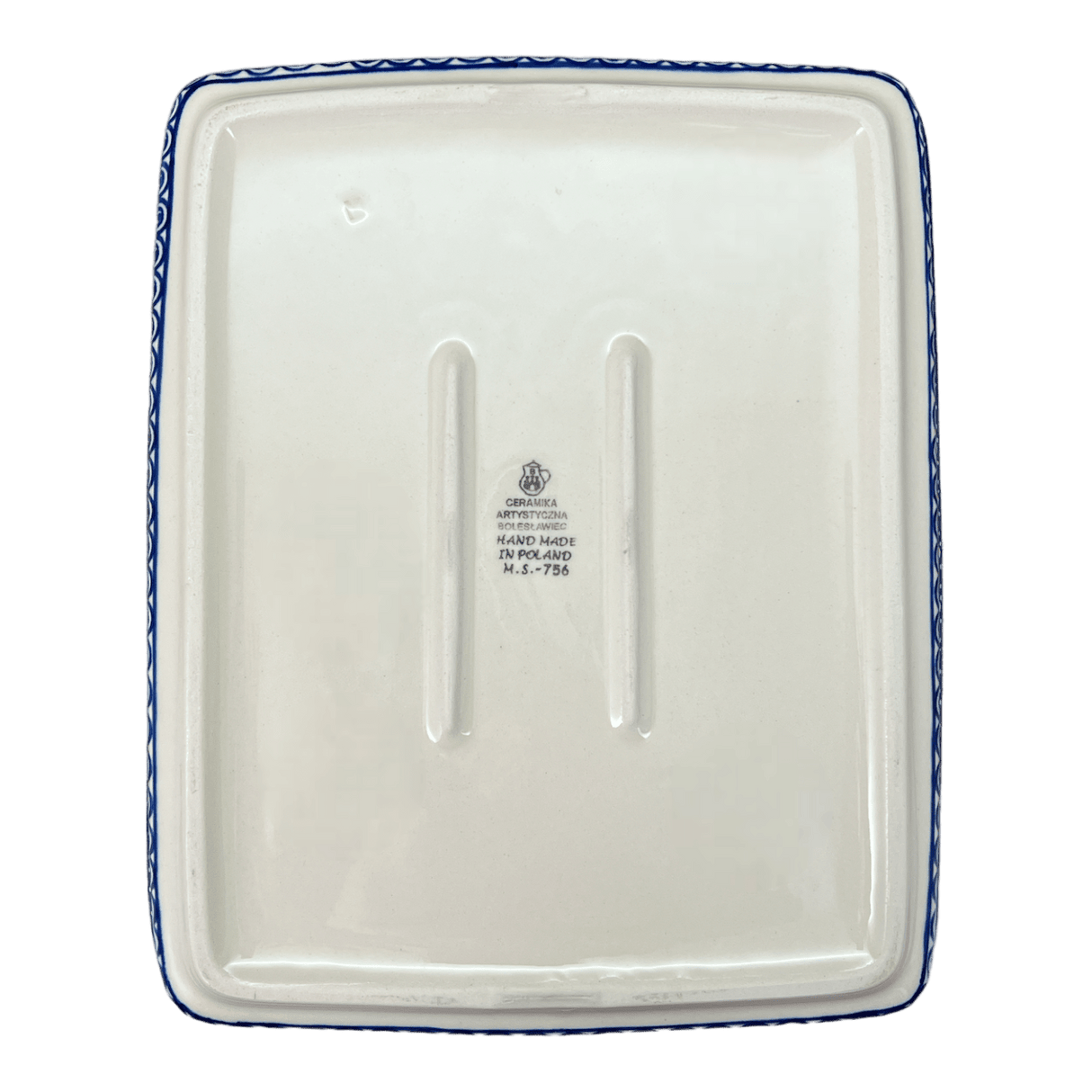 Baker, Lasagna Pan, 10.25" x 12.75" in "Wavy Blues" by Ceramika Artystyczna | A406-905X