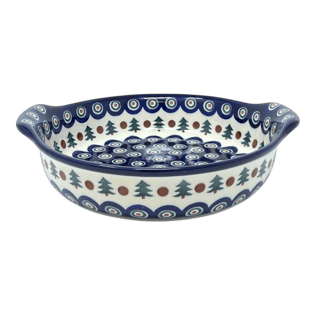 Baker, Round Handles, 10.25" in "Peacock Pine" by Ceramika Artystyczna | A417-366X