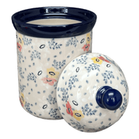 A picture of a Polish Pottery CA 1 Liter Canister (Soft Bouquet) | A491-2378X as shown at PolishPotteryOutlet.com/products/1-liter-canister-soft-bouquet-a491-2378x