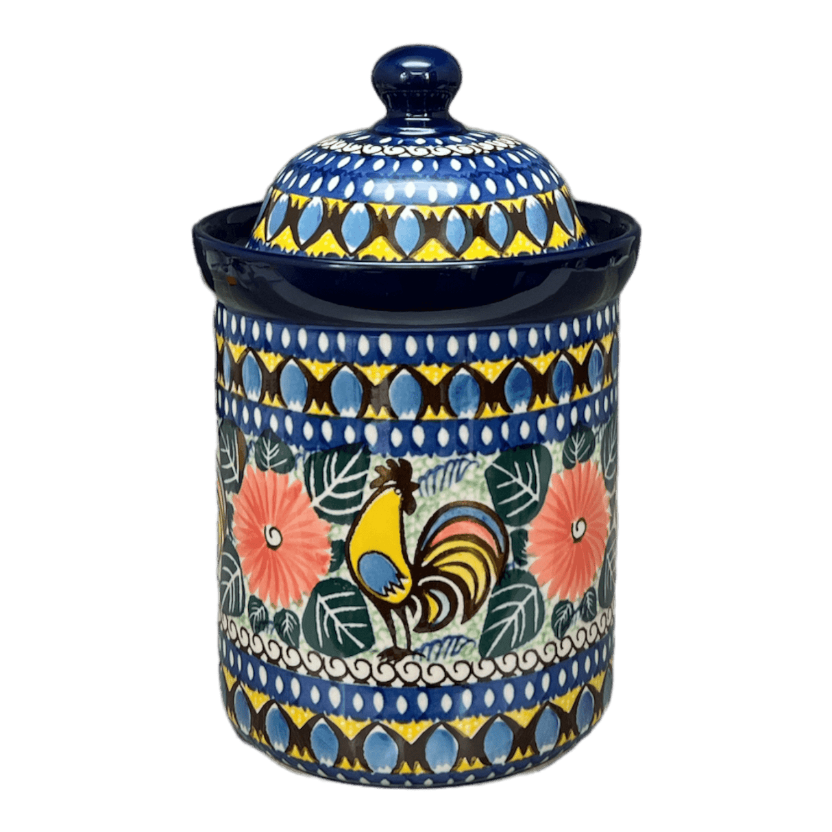 Canister, 1 Liter in "Regal Roosters" by Ceramika Artystyczna | A491-U2617