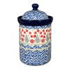 Polish Pottery 1.5 Liter Canister (Red Aster) | A493-1435X at PolishPotteryOutlet.com