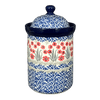 Polish Pottery 1.5 Liter Canister (Red Aster) | A493-1435X at PolishPotteryOutlet.com