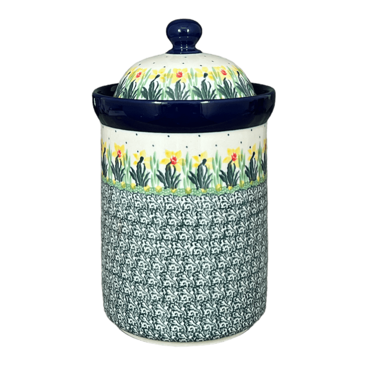 Canister, 1.5 Liter in "Daffodils in Bloom" by Ceramika Artystyczna | A493-2122X