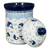 A picture of a Polish Pottery CA 1.5 Liter Canister (Koi Pond) | A493-2372X as shown at PolishPotteryOutlet.com/products/1-5-liter-canister-koi-pond-a493-2372x