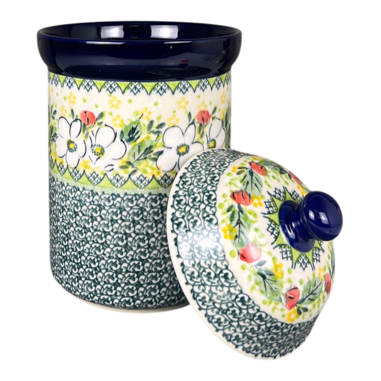 Canister, 1.5 Liter in "White Cosmos" by Ceramika Artystyczna | A493-U4813