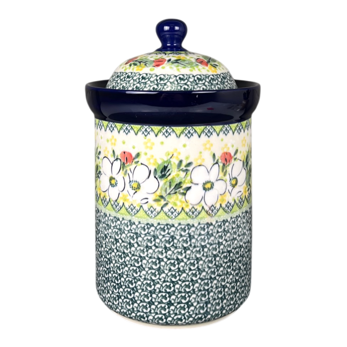 Canister, 1.5 Liter in "White Cosmos" by Ceramika Artystyczna | A493-U4813