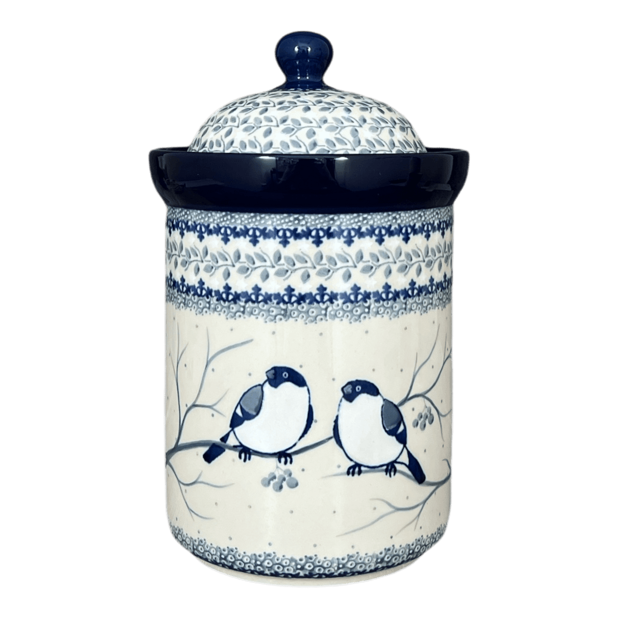 Canister, 1.5 Liter in "Bullfinch on Blue" by Ceramika Artystyczna | A493-U4830