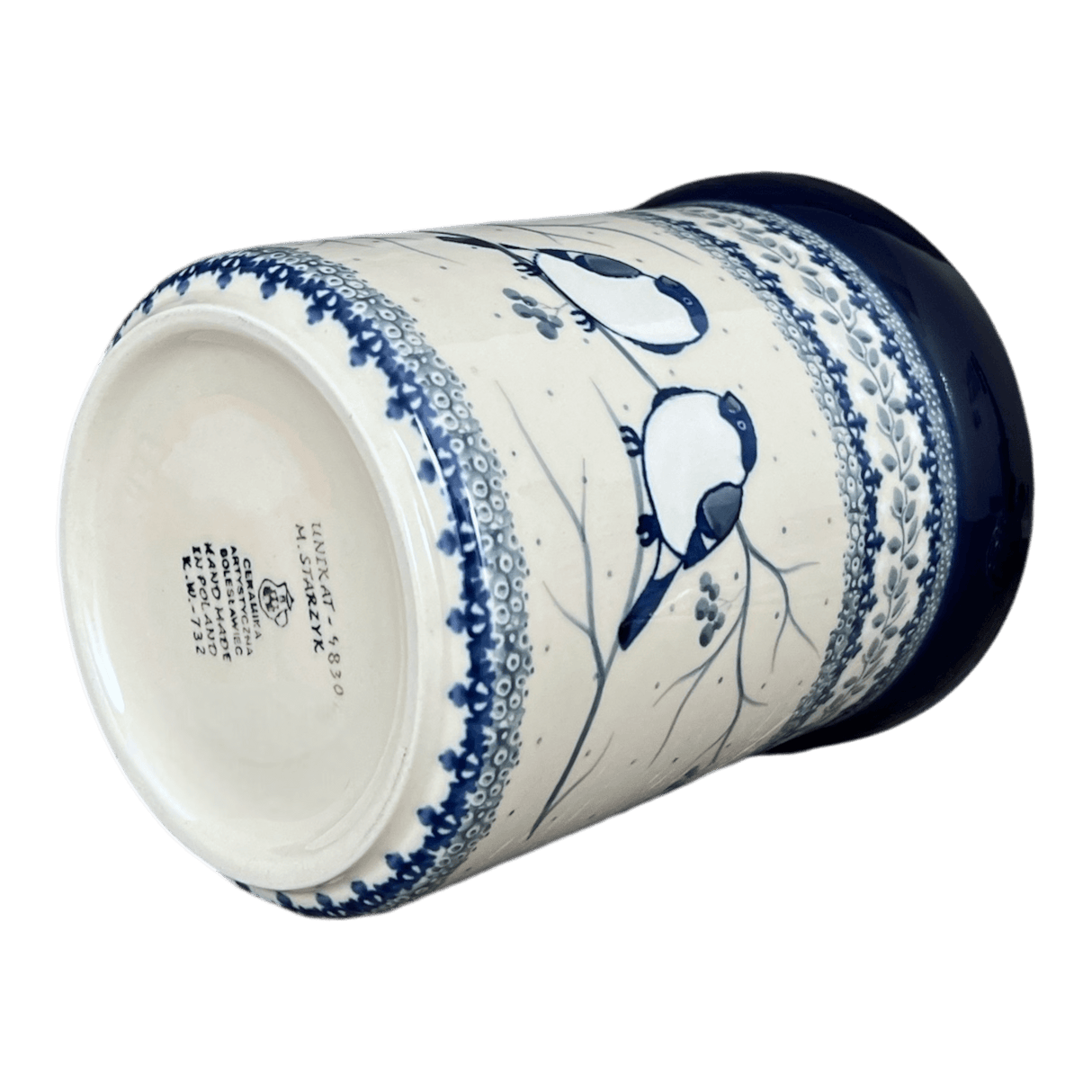 Canister, 1.5 Liter in "Bullfinch on Blue" by Ceramika Artystyczna | A493-U4830