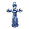 Polish Pottery Large Cross (Winter Skies) | A533-2826X at PolishPotteryOutlet.com