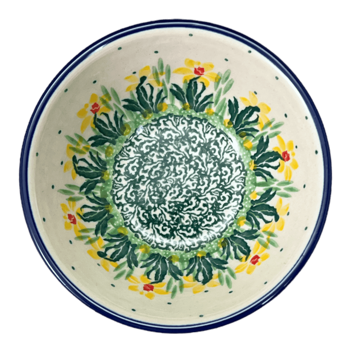 Bowl, Round, 4.75" in "Daffodils in Bloom" by Ceramika Artystyczna | A556-2122X