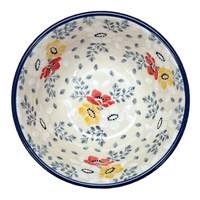 A picture of a Polish Pottery CA 4.75" Bowl (Soft Bouquet) | A556-2378X as shown at PolishPotteryOutlet.com/products/4-75-bowl-soft-bouquet-a556-2378x