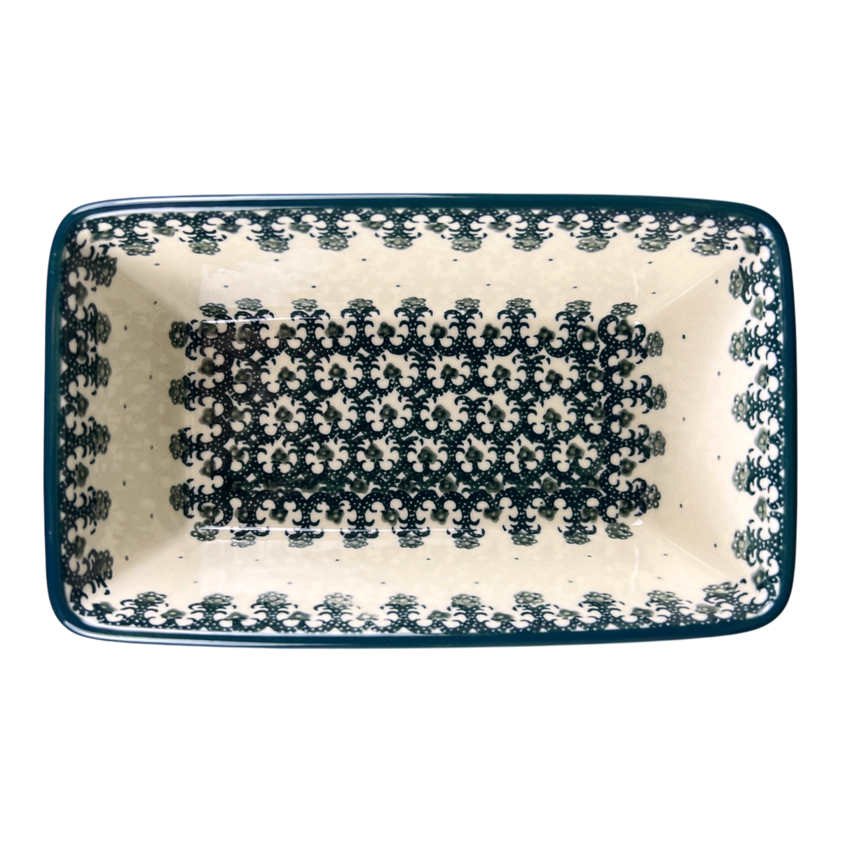 Baker, Bread, Medium, 8" x 5" in "Green Lace" by Ceramika Artystyczna | A603-1149Q