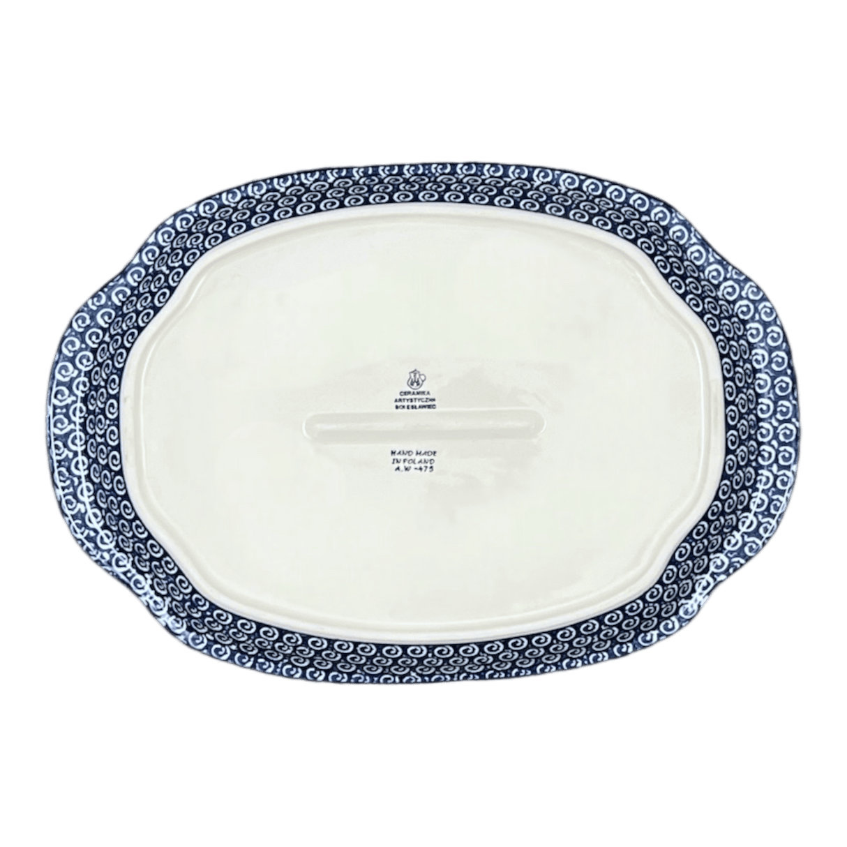 Tray, Oval, Handles, 10.75" x 15.25" in "Rosie's Garden" by Ceramika Artystyczna | A684-1490X