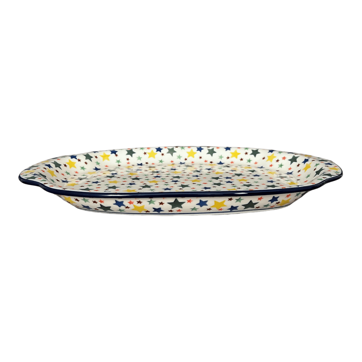 Tray, Oval, Handles, 10.75" x 15.25" in "Star Shower" by Ceramika Artystyczna | A684-359X