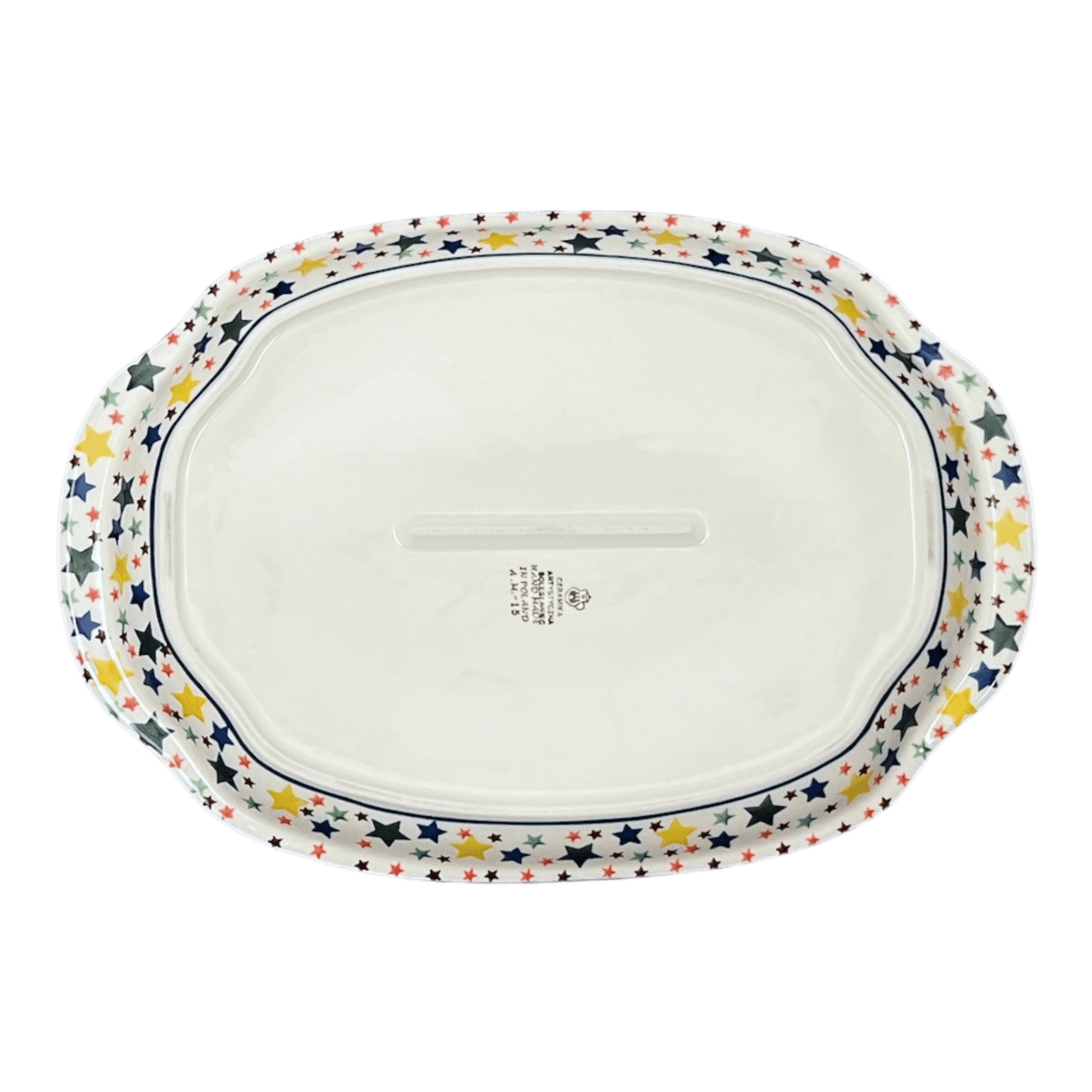Tray, Oval, Handles, 10.75" x 15.25" in "Star Shower" by Ceramika Artystyczna | A684-359X