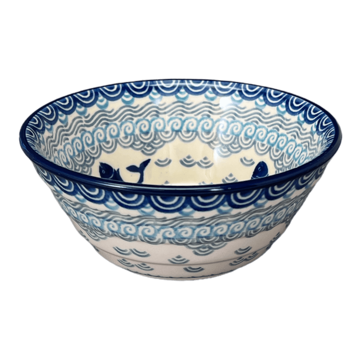 Bowl, Round, Ridged, 5.5" in "Koi Pond" by Ceramika Artystyczna | A696-2372X