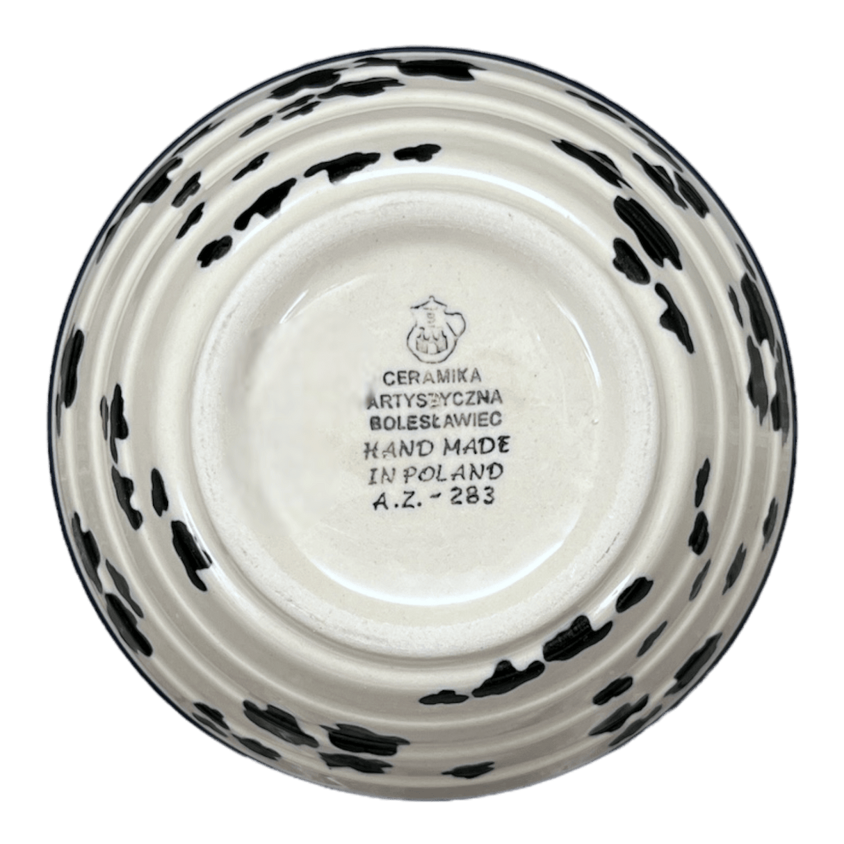 Bowl, Round, Ridged, 5.5" in "Cowabunga - Blue Rim" by Ceramika Artystyczna | A696-2417X