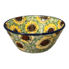 Polish Pottery Ridged 5.5" Bowl (Sunflower Fields) | A696-U4737 at PolishPotteryOutlet.com