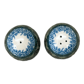 Polish Pottery Small Salt & Pepper Set (Aztec Blues) | A735S-U4428 Additional Image at PolishPotteryOutlet.com