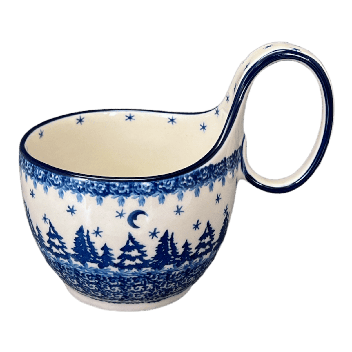 Bowl, Round, Loop Handle, 16 oz in "Winter Skies" by Ceramika Artystyczna | A845-2826X