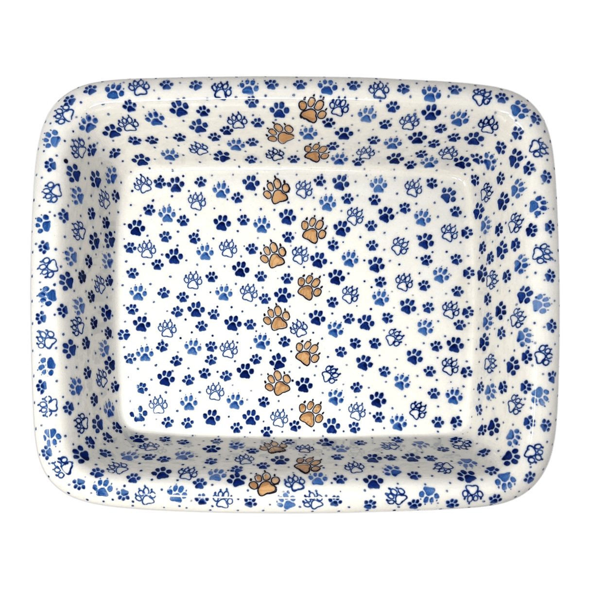 Baker, Rectangular, Edge, 14" x 11" in "Paw Prints" by Ceramika Artystyczna | A854-1770X