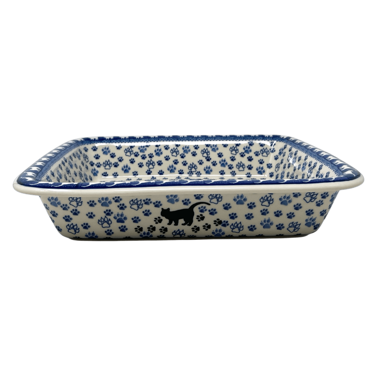 Baker, Rectangular, Edge, 14" x 11" in "Cat Tracks" by Ceramika Artystyczna | A854-1771