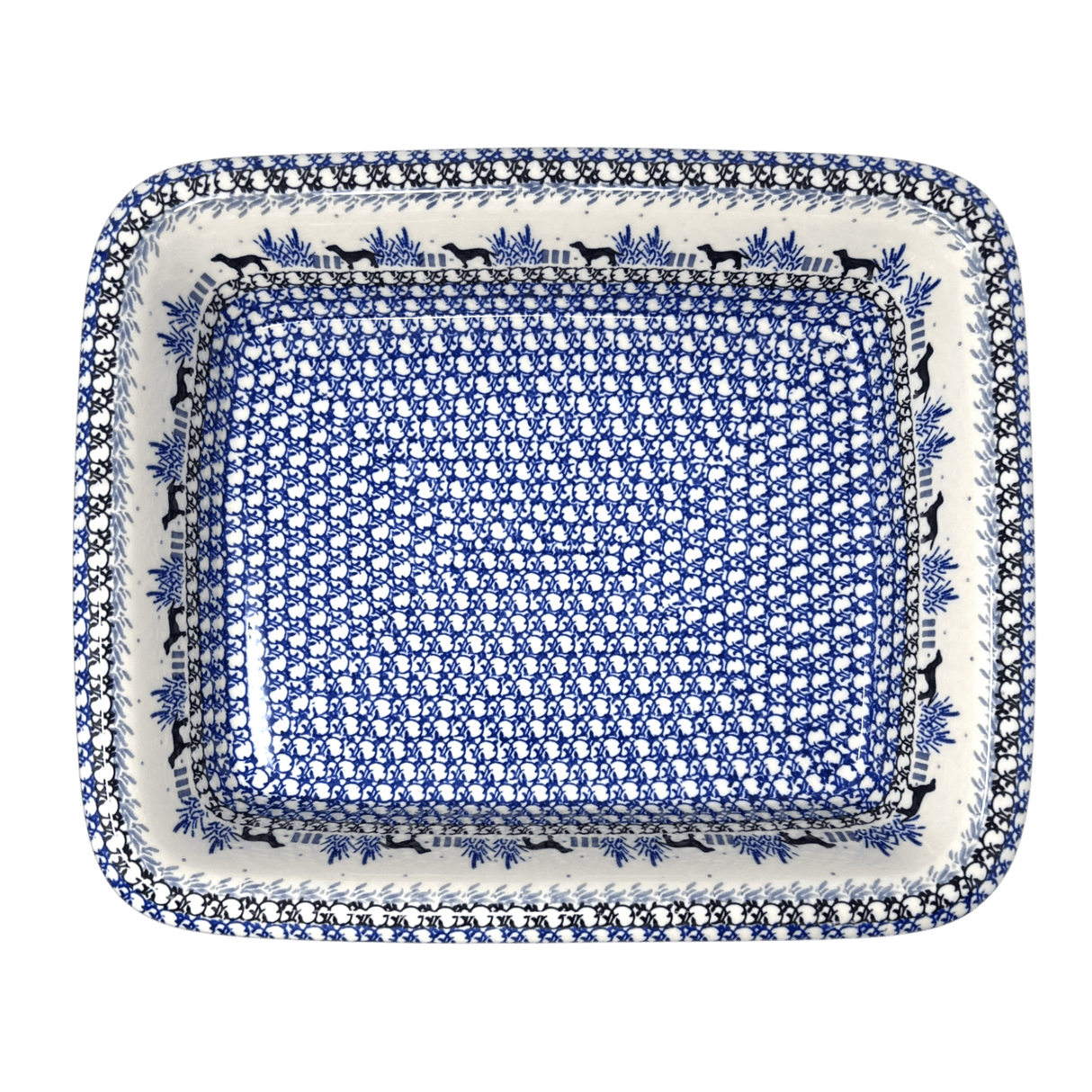 Baker, Rectangular, Edge, 14" x 11" in "Labrador Loop" by Ceramika Artystyczna | A854-2862X